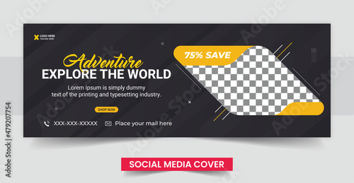 Travel social media cover design