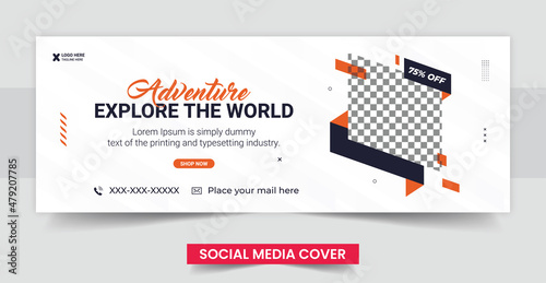 Travel social media cover template
