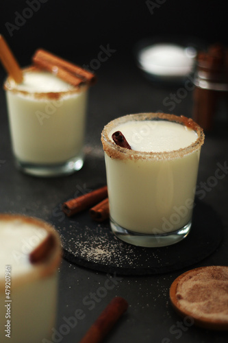 Kogel mogel drink made from eggs with cream	 photo