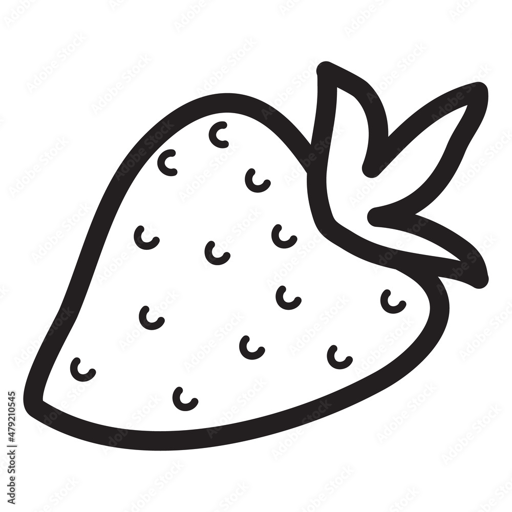 Coloring Illustration of Spring strawberry in cartoon style for kids