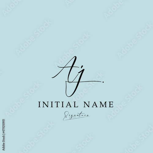AJ Signature initial logo template vector. J A logo design.