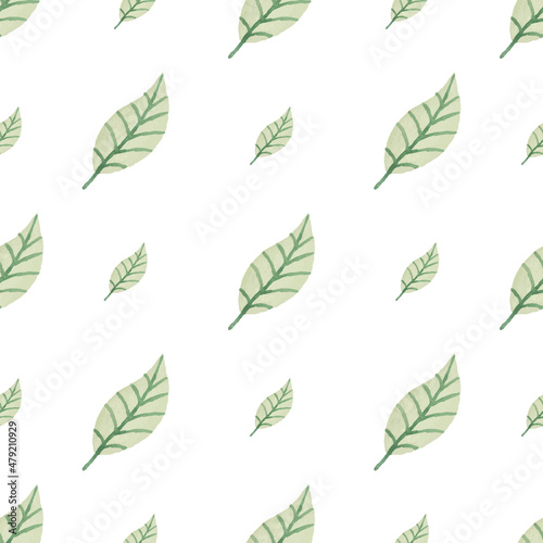 Watercolor leaf seamless patternWatercolor leaf seamless pattern photo