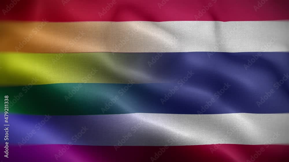 LGBT Thailand Flag Loop Background 4K LGBT Thailand Flag Loop Background 4K