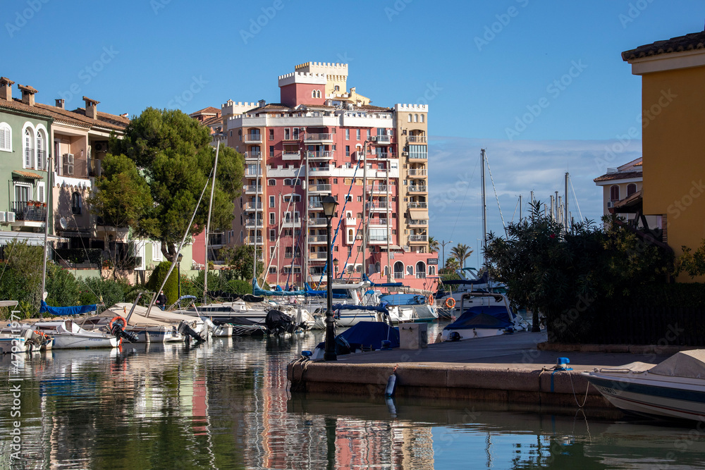 The marina of Port Saplaya, in the area of Valencia, Spain