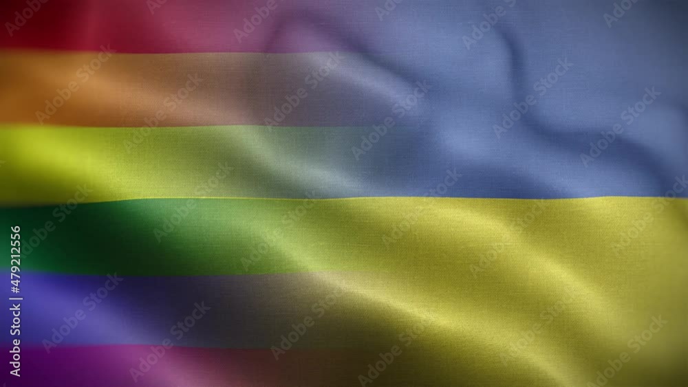 LGBT Ukraine Flag Loop Background 4K LGBT Ukraine Flag Loop Background 4K