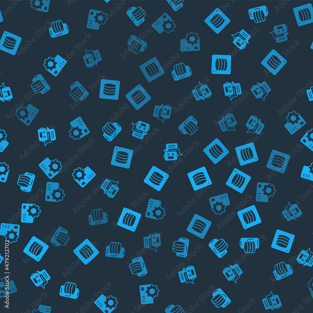 Set Cloud technology data transfer, Server, Data, Chat bot and Neural network on seamless pattern. Vector Set Cloud technology data transfer, Server, Data, Chat bot and Neural network on seamless pattern. Vector