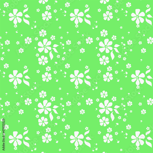 Seamless pattern. Flowers are drawn. 