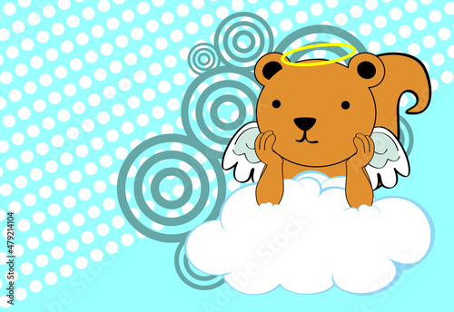 little squirrel cherub character cartoon background illustration in vector format