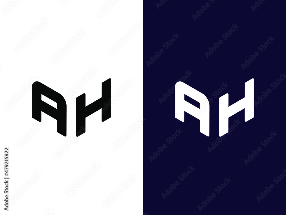 Initial letter AH minimalist and modern 3D logo design Initial letter AH minimalist and modern 3D logo design