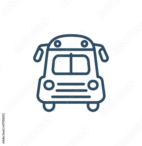 School bus or schoolbus transportation vehicle flat icon for apps and websites
