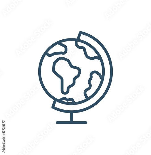 school globe icon in linear style vector illustration. black school globe vector line and stroke style can be used for web, mobile, ui
