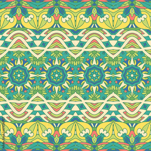 Geometric doodle colorful abstract decorative vector seamless ornamental pattern
