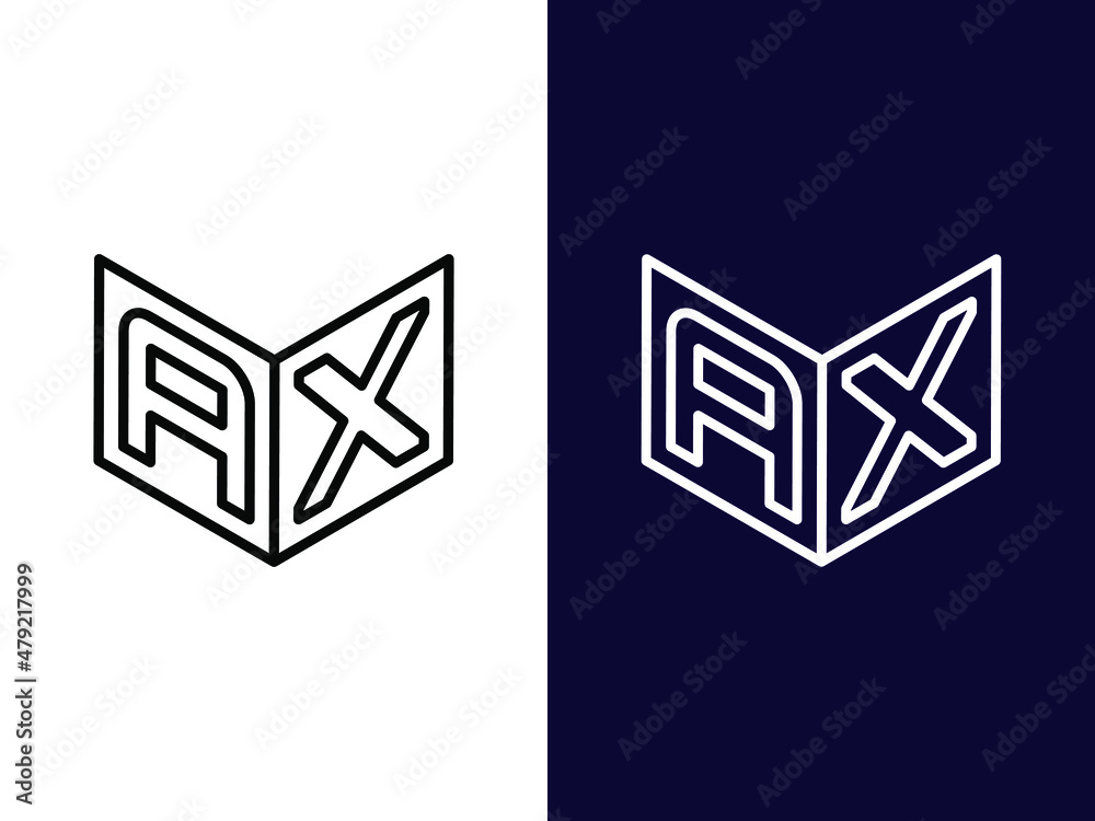 Initial letter AX minimalist and modern 3D logo design Initial letter AX minimalist and modern 3D logo design