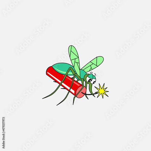 mosquito with a dynamite illustration design