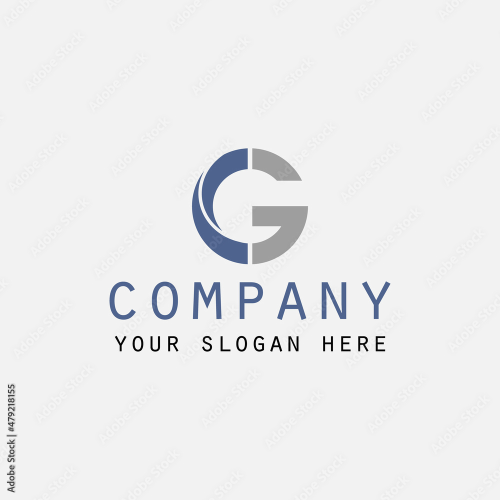 G or CG initial logo design 