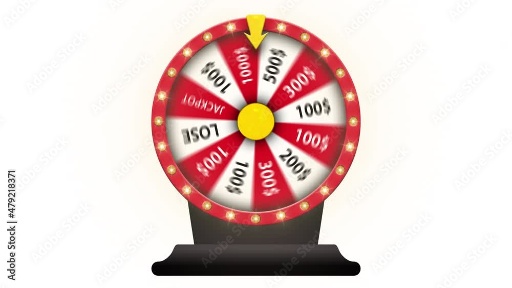 Spinning fortune wheel animation on transparent background with alpha ...