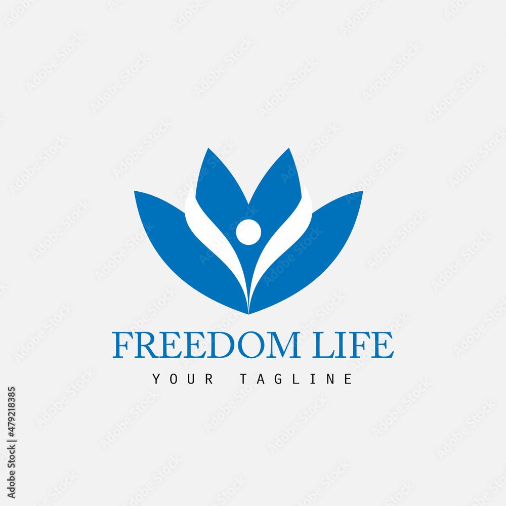 freedom life illustration logo design