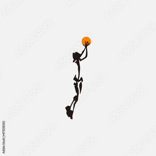 layup basketball silhouette illustration design