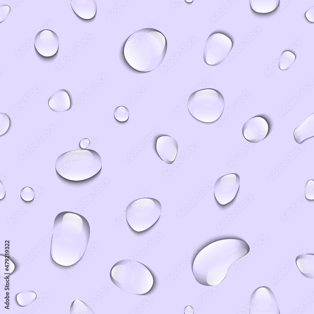Full Seamless Water Drop Pattern Vector Soft Colors. Fashion Textile Fabric Print Background Design.