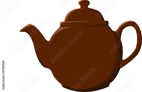 Digital art of a Classic Brown Betty English Teapot  photo