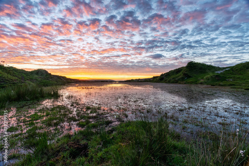 Foto Bodmin moor sunset cornwall England uk near minions and the cheesewrings