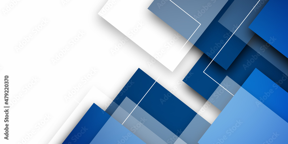 Bright blue geometric modern square design template - obrazy, fototapety, plakaty 