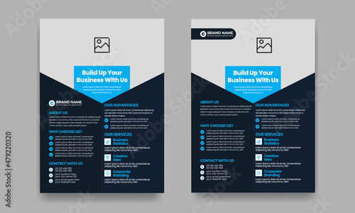 Corporate, Business, Poster, Cover layout, Annual Report, Flyer in A4 Template Design 32 with colorful Circle, Rectangle, Triangle shape for Brand, Company and Market