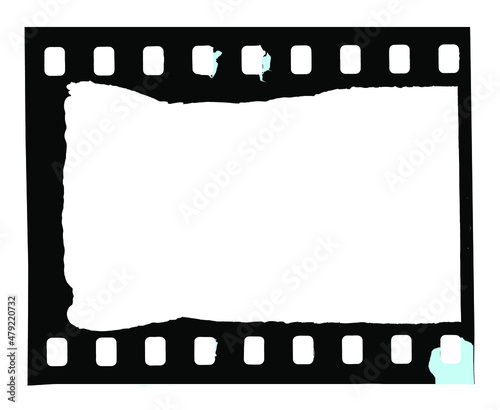 Film strip negative frame isolated from the filmstrip roll. Vector illustration isolated on white background.