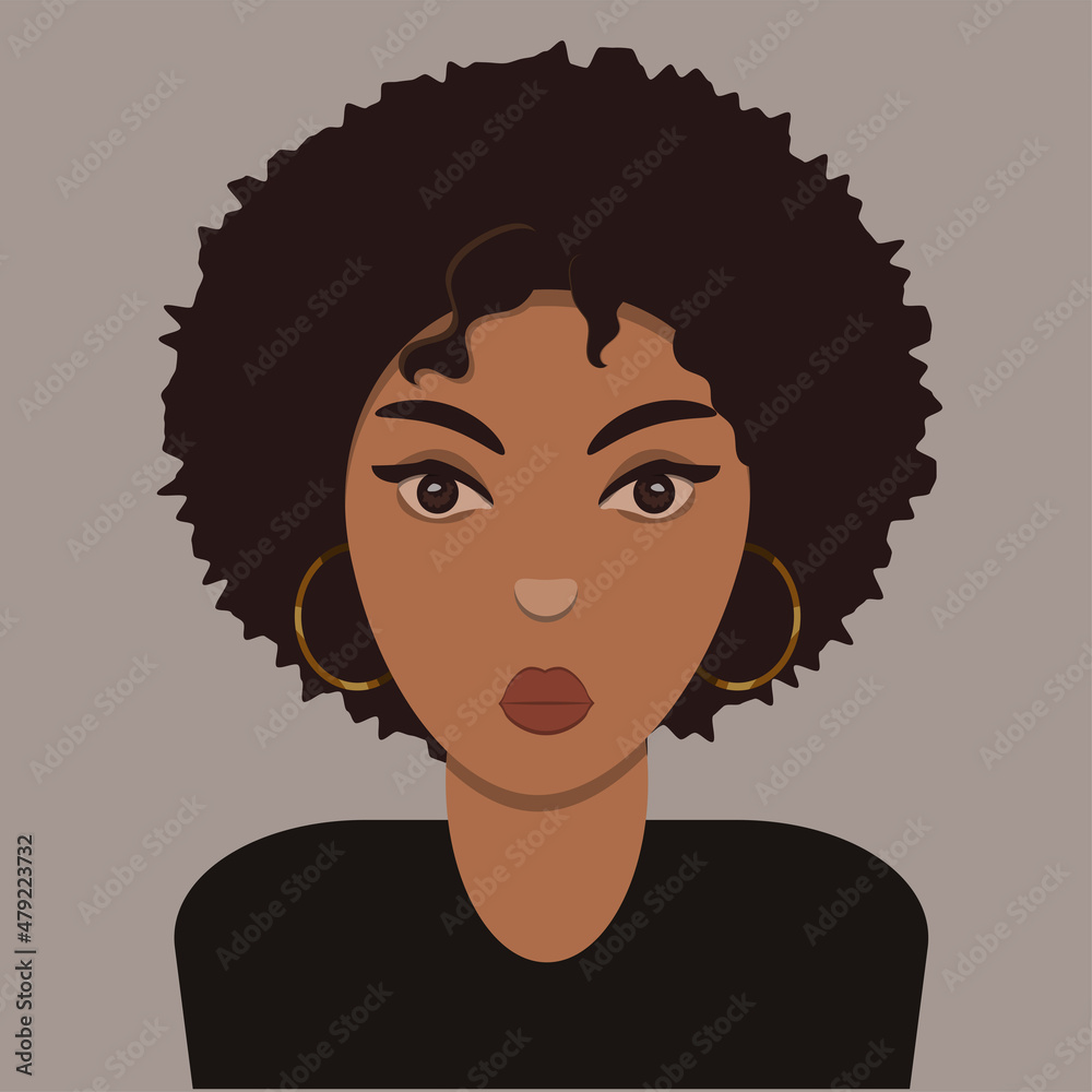 black afroamerican woman portrait head