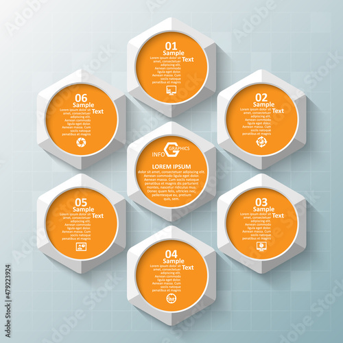 Abstract 3D Paper Infographics. Business template .Vector illustration