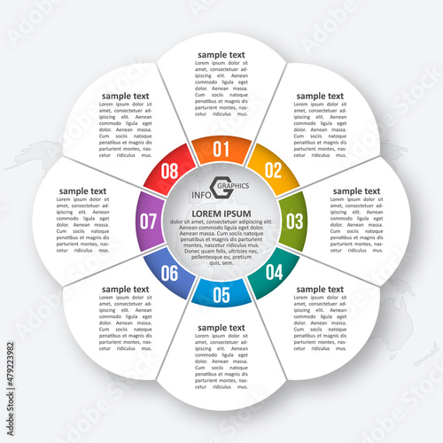 Abstract 3D Paper Infographics. Business template .Vector illustration
