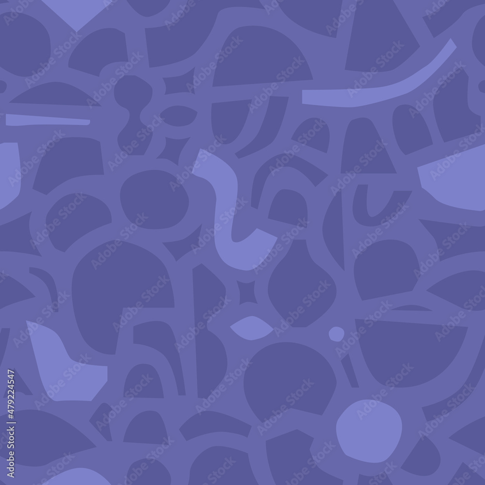 Foto auf Acrylglas mit Zeitgenössisches nahtloses Muster mit einfachen geometrischen Formen in sehr peri Farbe. Stilvoller abstrakter Hintergrund im skandinavischen Stil für Druck, Design, Stoff. Vektor-Illustration #479224547
