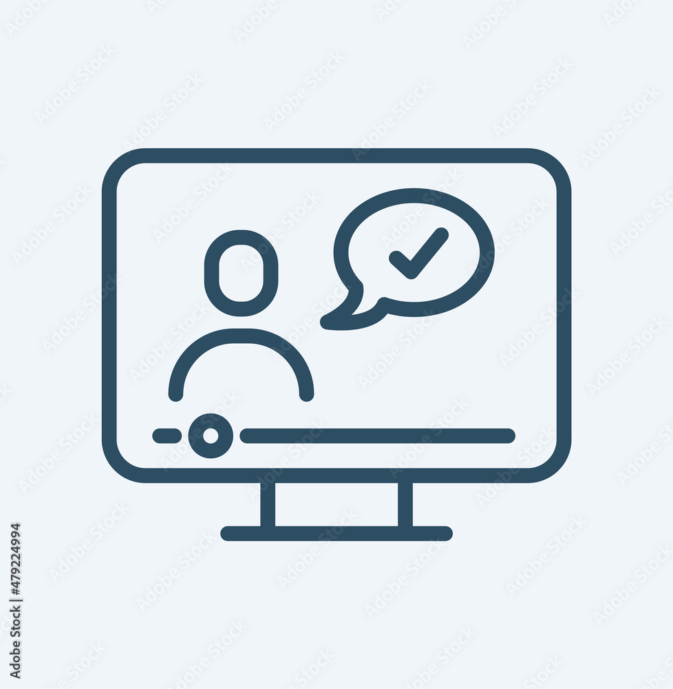 Online training in laptop icon in simple design. Vector illustration Online training in laptop icon in simple design. Vector illustration