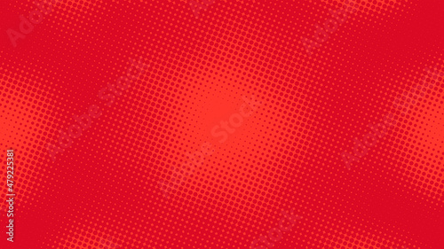 Pop art background in retro comics book style with halftone texture, crimson red color. Cartoon funny backdrop mockup vector illustration eps10