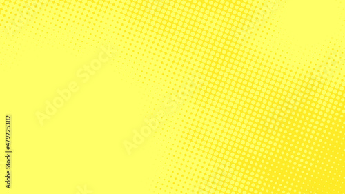 Foto Lime yellow pop art comics book background with dotted halftone design