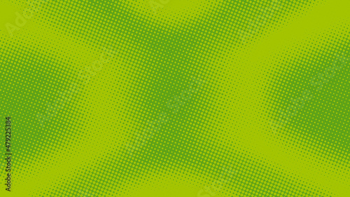 Lime green pop art comics book background with dotted halftone design. Retro backdrop for superhero text, vector illustration eps10