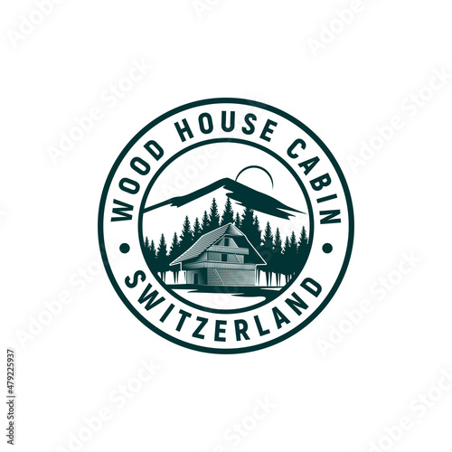 wood house cabin logo inspiration