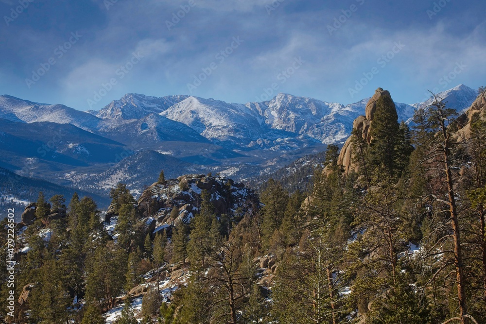 Estes Park Valley from Lumpy Ridge, Rocky Mountain National Park, Colorado, USA