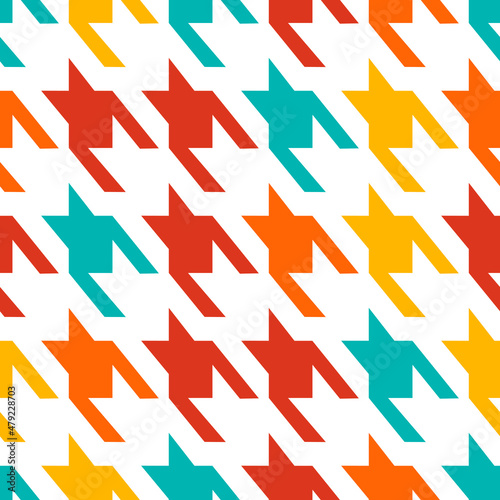 Colorful houndstooth pattern. Vector seamless minimal houndstooth design.