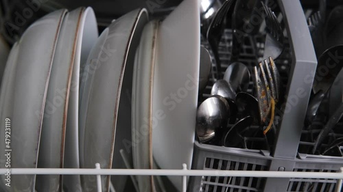 Wallpaper Mural dirty used dishes are in the dishwasher. Torontodigital.ca