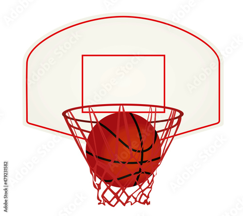 Basketball basket and ball. vector illustration © marijaobradovic