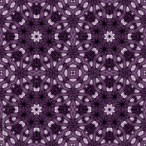Violet geometric seamless pattern of lines, stripes and zigzags. Seamless ornament for packaging design, covers and printing on fabric.