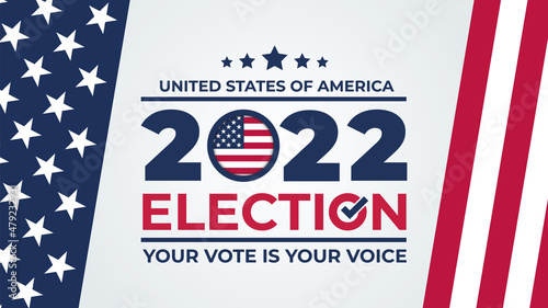 Election day. Vote 2022 in USA, banner design. 2020. Election voting poster. Political election campaign photo