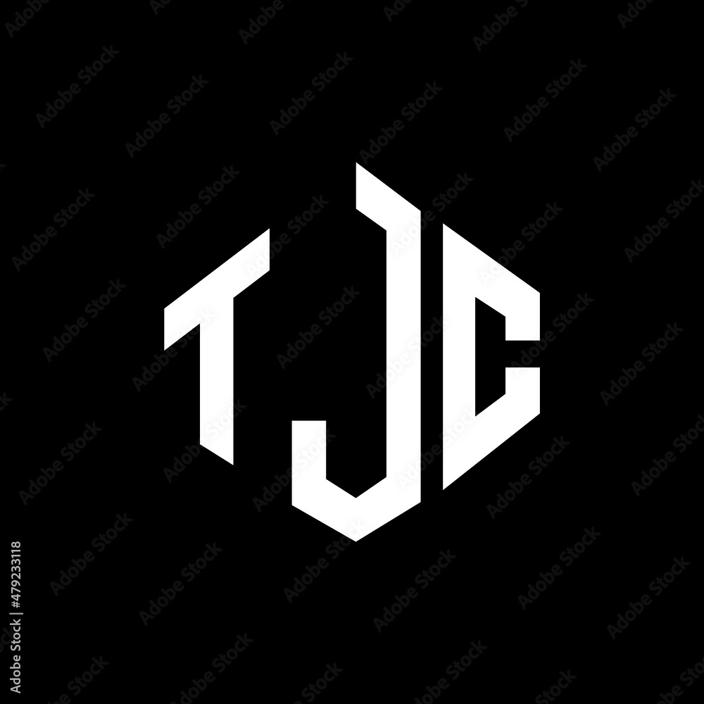 TJC letter logo design with polygon shape. TJC polygon and cube shape logo design. TJC hexagon vector logo template white and black colors. TJC monogram, business and real estate logo.
