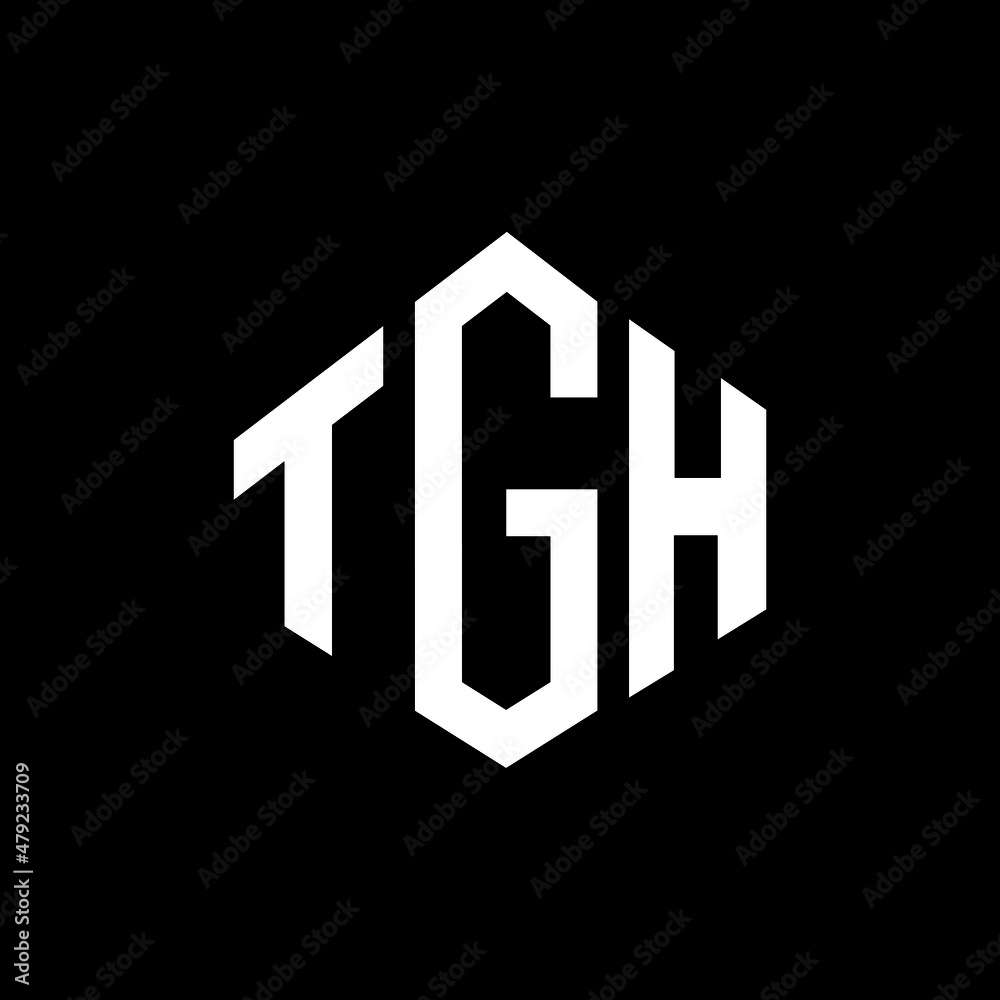 TGH letter logo design with polygon shape. TGH polygon and cube shape logo design. TGH hexagon vector logo template white and black colors. TGH monogram, business and real estate logo.