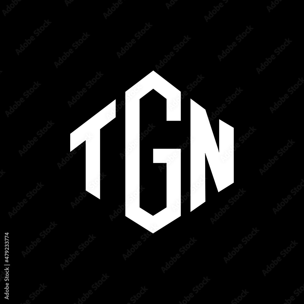 TGN letter logo design with polygon shape. TGN polygon and cube shape logo design. TGN hexagon vector logo template white and black colors. TGN monogram, business and real estate logo.