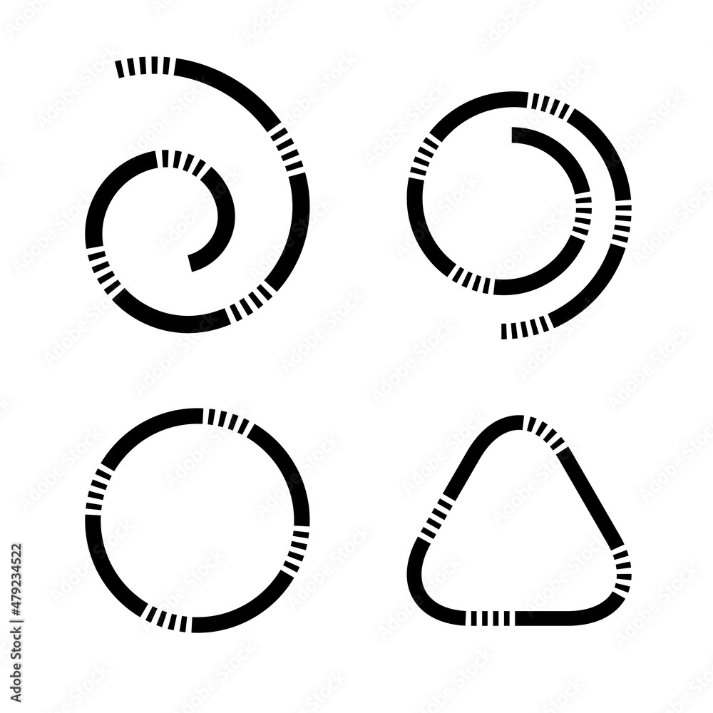 Abstract spiral, circle and triangle elements for design. Abstract spiral, circle and triangle elements for design.