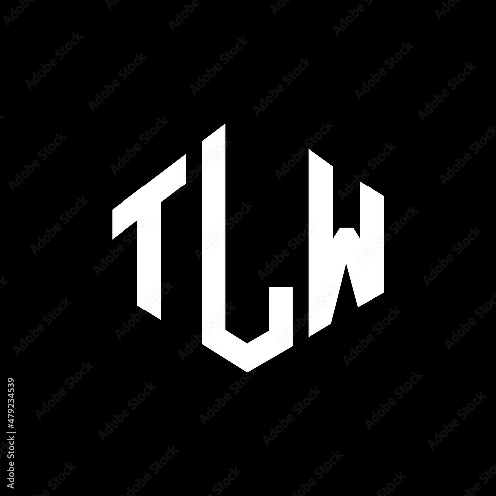 TLW letter logo design with polygon shape. TLW polygon and cube shape logo design. TLW hexagon vector logo template white and black colors. TLW monogram, business and real estate logo.