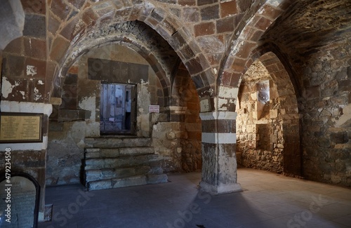 An interior view of the Cathedral of the Holy Cross on Akdamar Island  Lake Van  Turkey
