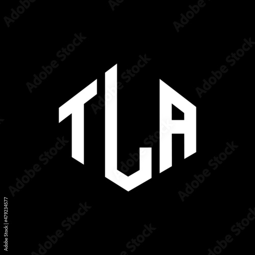 TLA letter logo design with polygon shape. TLA polygon and cube shape logo design. TLA hexagon vector logo template white and black colors. TLA monogram, business and real estate logo. photo